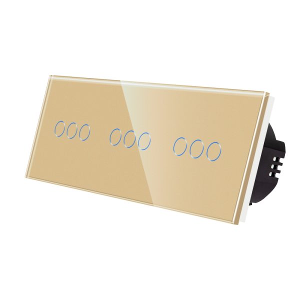 Intrerupator Triplu + Triplu + Triplu cu Touch din Sticla LUXION