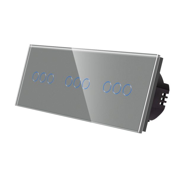 Intrerupator Triplu + Triplu + Triplu cu Touch din Sticla LUXION