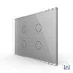Intrerupator cvadruplu wireless cu touch Livolo din sticla – standard italian