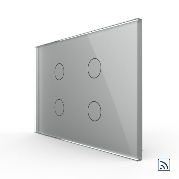 Intrerupator cvadruplu wireless cu touch Livolo din sticla – standard italian