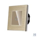 Intrerupator Simplu Cap Scara / Cruce cu Touch din Sticla si Rama de Aluminiu LUXION