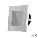 Intrerupator Simplu cu Variator Cap Scara / Cruce cu Touch si Rama din Aluminiu LUXION