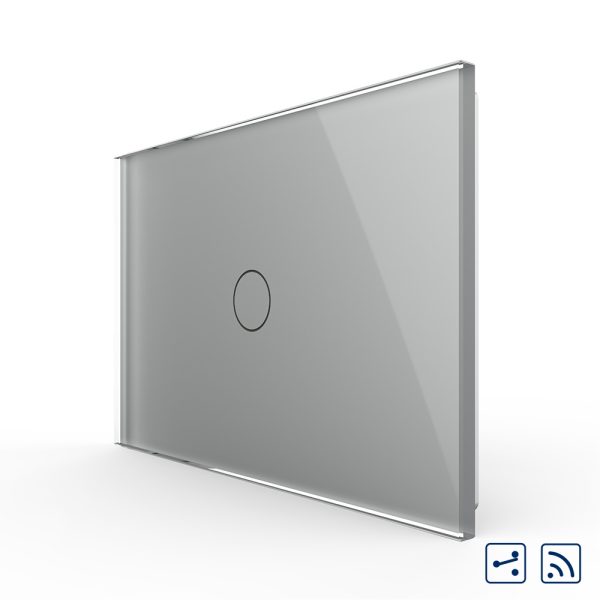 Intrerupator cap scara/cruce wireless cu touch Livolo din sticla – standard italian