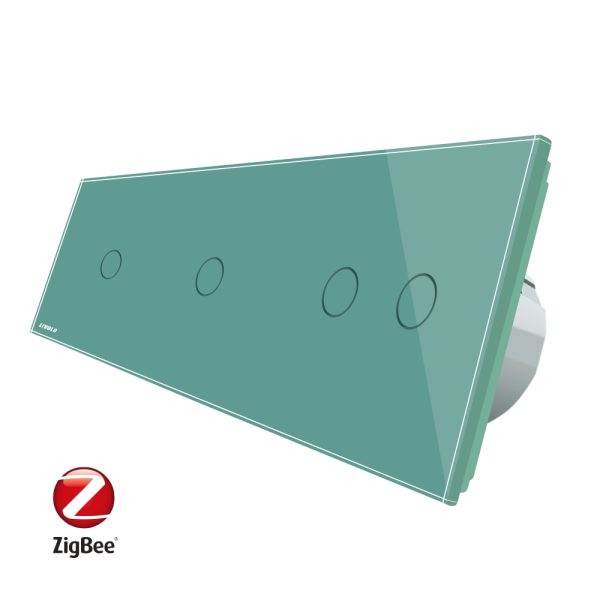 Intrerupator cu touch simplu+simplu+dublu LIVOLO din sticla, Protocol ZigBee, Control de pe telefon