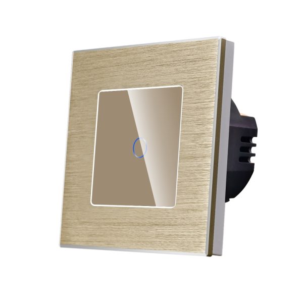 Intrerupator Simplu cu Touch din Sticla si Rama de Aluminiu LUXION, 500W