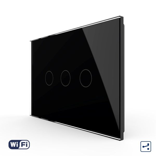 Intrerupator Triplu Cap Scara / Cruce Wi-Fi cu Touch LIVOLO, standard italian – Serie Noua