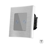 Intrerupator Dublu Wi-Fi cu Touch din Sticla si Rama de Aluminiu LUXION