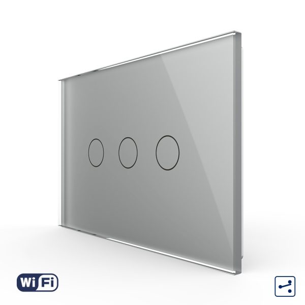 Intrerupator Triplu Cap Scara / Cruce Wi-Fi cu Touch LIVOLO, standard italian – Serie Noua