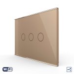 Intrerupator Triplu Cap Scara / Cruce Wi-Fi cu Touch LIVOLO, standard italian – Serie Noua