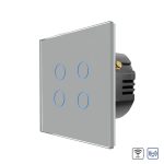 Intrerupator Cvadruplu Wi-Fi + RF433 cu Touch din Sticla LUXION