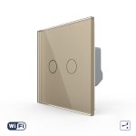 Intrerupator Dublu Cap Scara / Cruce Wi-Fi cu Touch LIVOLO din Sticla – Serie Noua