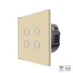 Intrerupator Cvadruplu Wi-Fi + RF433 cu Touch din Sticla LUXION