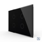 Intrerupator cvadruplu wireless cu touch Livolo din sticla – standard italian