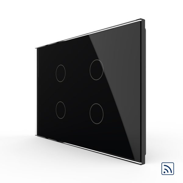 Intrerupator cvadruplu wireless cu touch Livolo din sticla – standard italian