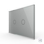 Intrerupator dublu cap scara/cruce cu touch Livolo din sticla – standard italian