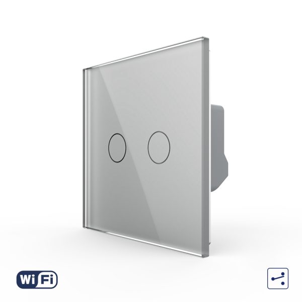 Intrerupator Dublu Cap Scara / Cruce Wi-Fi cu Touch LIVOLO din Sticla – Serie Noua