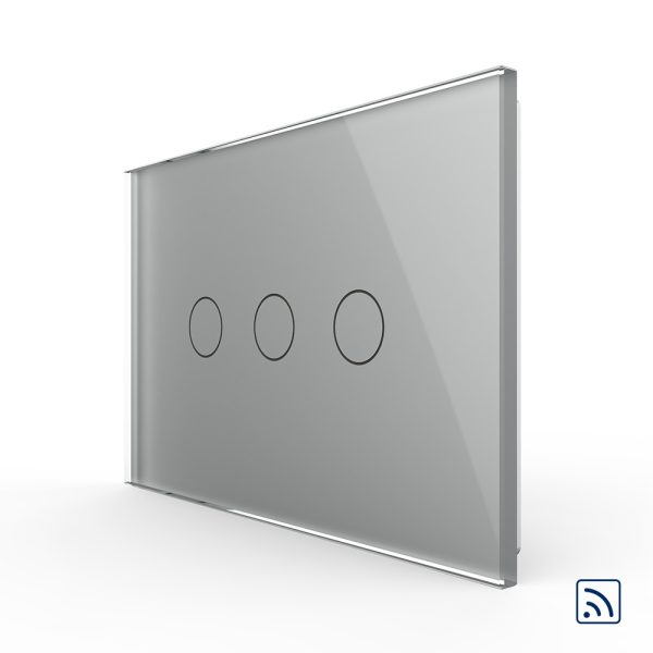 Intrerupator triplu wireless cu touch Livolo din sticla – standard italian