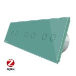 Intrerupator dublu+dublu+dublu cu touch Livolo din sticla, Protocol ZigBee, Control de pe telefon