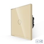 Intrerupator Simplu cu Variator Cap Scara / Cruce cu Touch din Sticla LUXION