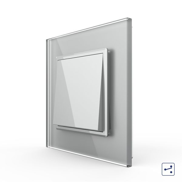 Intrerupator Simplu Mecanic Cap Cruce, 2 Module LIVOLO cu Rama din Sticla – Serie Noua
