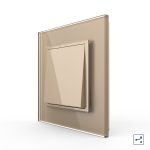 Intrerupator Simplu Mecanic Cap Cruce, 2 Module LIVOLO cu Rama din Sticla – Serie Noua