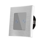 Intrerupator Dublu cu Touch din Sticla si Rama de Aluminiu LUXION