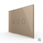 Intrerupator triplu wireless cu touch Livolo din sticla – standard italian