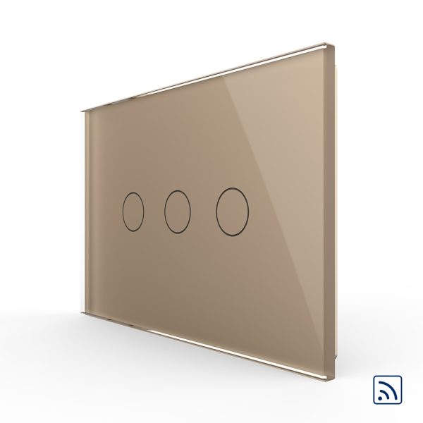 Intrerupator triplu wireless cu touch Livolo din sticla – standard italian
