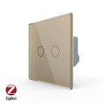 Intrerupator Dublu cu Touch Livolo din Sticla – protocol ZigBee, Serie Noua