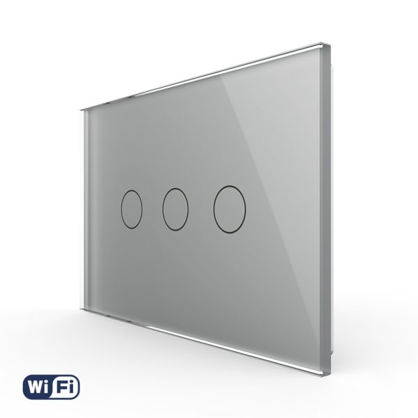 Intrerupator Triplu WIFI cu Touch LIVOLO din Sticla, standard Italian – Serie Noua