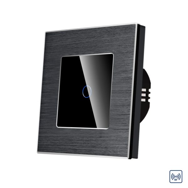 Intrerupator Simplu cu Touch din Sticla si Rama de Aluminiu LUXION, RF433