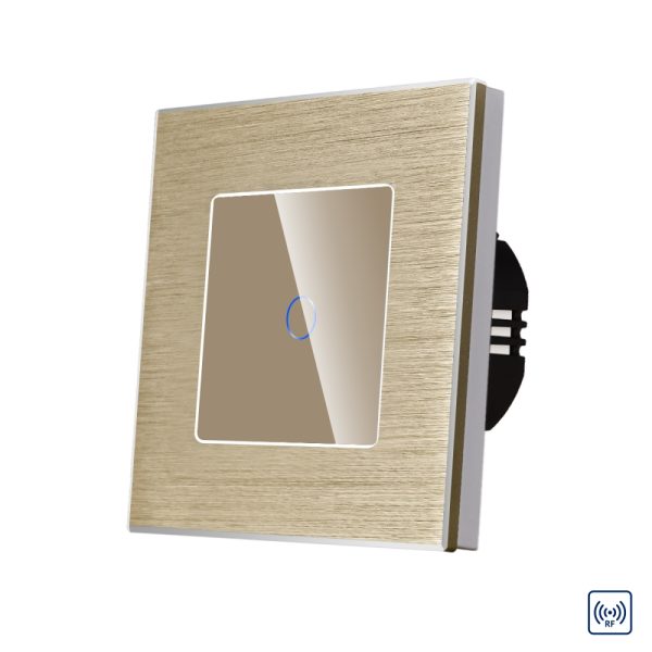 Intrerupator Simplu cu Touch din Sticla si Rama de Aluminiu LUXION, RF433