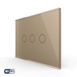 Intrerupator Triplu WIFI cu Touch LIVOLO din Sticla, standard Italian – Serie Noua