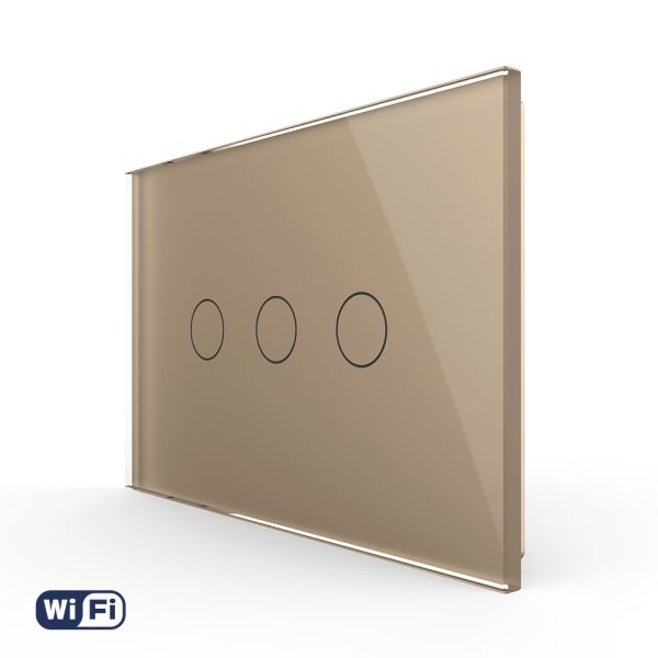 Intrerupator Triplu WIFI cu Touch LIVOLO din Sticla, standard Italian – Serie Noua
