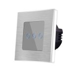 Intrerupator Triplu cu Touch din Sticla si Rama de Aluminiu LUXION