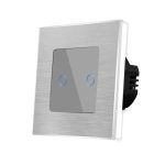 Intrerupator Dublu cu Touch din Sticla si Rama de Aluminiu LUXION, 500W