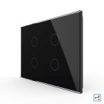 Intrerupator cvadruplu cap scara / cruce cu touch Livolo din sticla, standard Italian – Serie noua