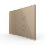 Intrerupator cvadruplu cu touch Livolo din sticla – standard italian