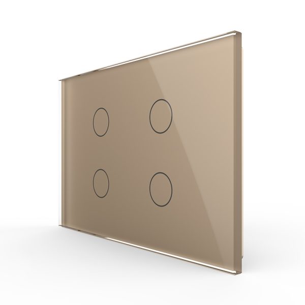 Intrerupator cvadruplu cu touch Livolo din sticla – standard italian