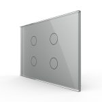 Intrerupator cvadruplu cu touch Livolo din sticla – standard italian