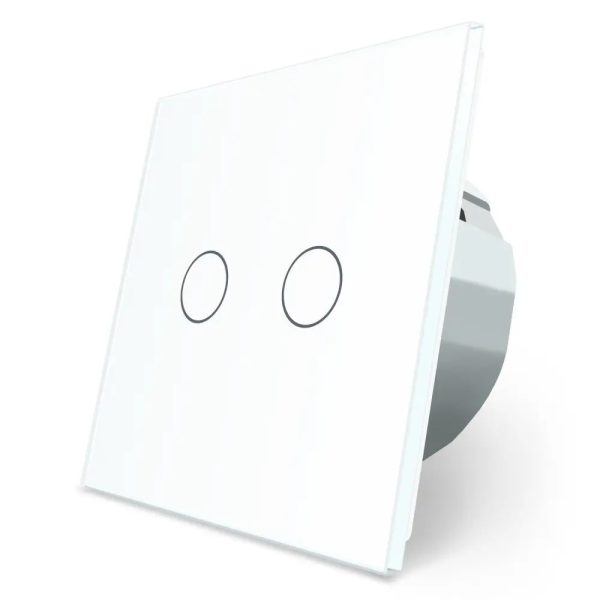 Intrerupator dublu cu revenire / contact uscat Livolo cu touch din sticla