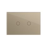 Intrerupator dublu cu touch Livolo din sticla, standard italian – Serie noua