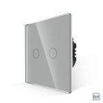 Intrerupator Dublu RF433 cu Touch din Sticla LUXION