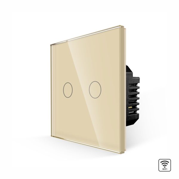 Intrerupator Dublu Wi-Fi cu Touch din Sticla LUXION