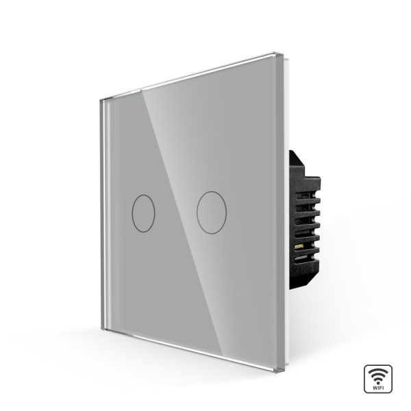 Intrerupator Dublu Wi-Fi cu Touch din Sticla LUXION