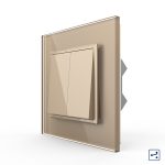 Intrerupator Dublu Mecanic Cap Cruce LIVOLO cu Rama din Sticla – Serie Noua