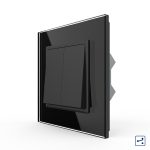 Intrerupator Dublu Mecanic Cap Cruce LIVOLO cu Rama din Sticla – Serie Noua