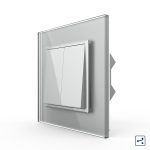 Intrerupator Dublu Mecanic Cap Cruce LIVOLO cu Rama din Sticla – Serie Noua