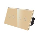 Intrerupator Dublu + Dublu cu Touch din Sticla LUXION