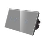 Intrerupator Dublu + Simplu cu Touch din Sticla LUXION